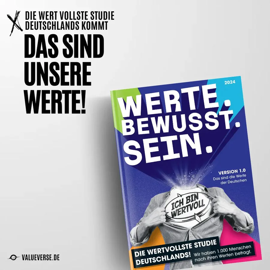 Cover der Studie „Werte. Bewusst. Sein.“ – die WERTvollste Studie Deutschlands